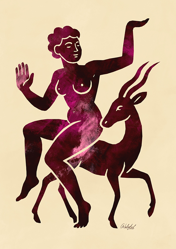 In Union_Crimson / Minimalist Figurative Art Print