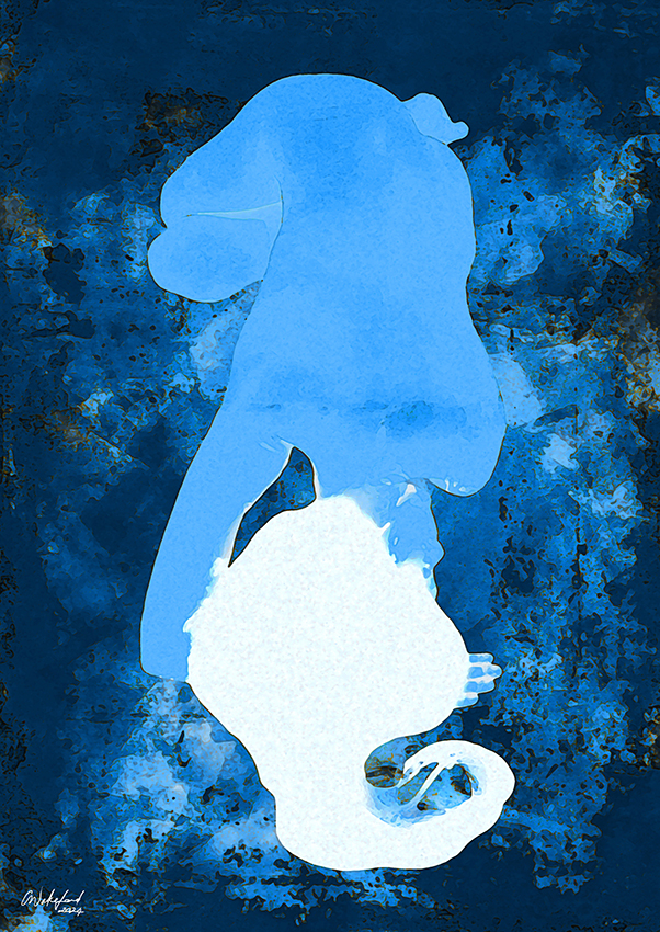 My Love is an Ocean Wave / Large Format Abstract Blue Art Print