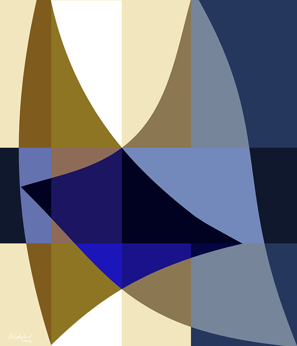 Blue Sail / Modern Geometric Abstract Wall Art