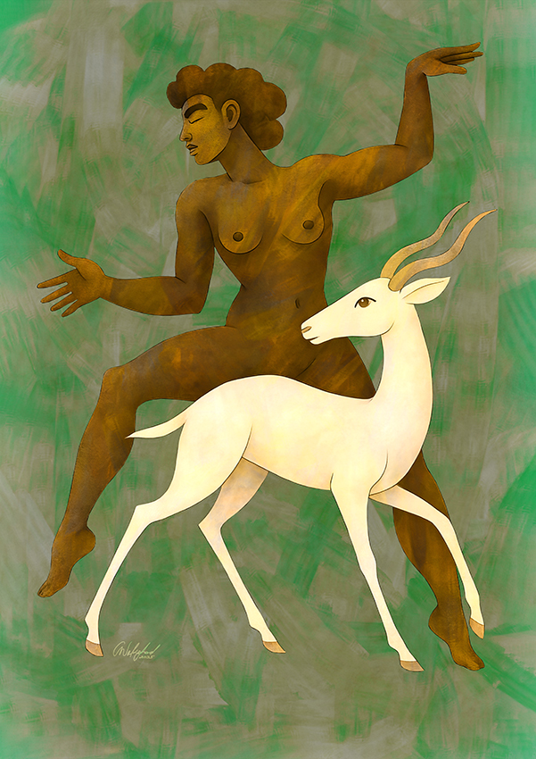 Poise_ Verdant / Wildlife Figurative Fine Art Print A1