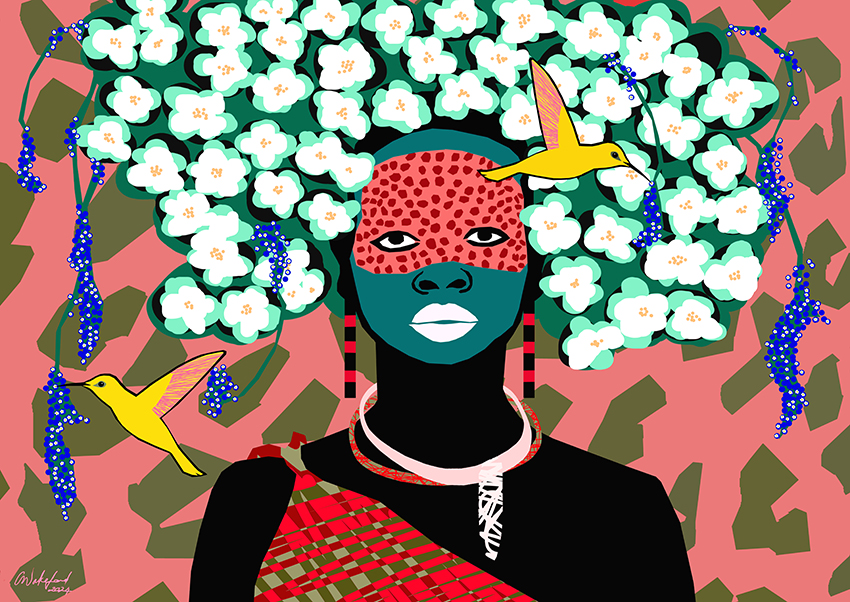 Two For Joy / A0 Bold Contemporary PAPER Floral & Figurative Wall Art