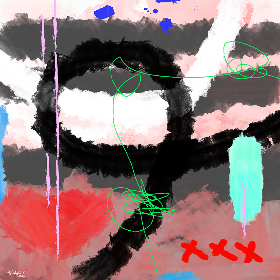 Compassion / Bold Modern Abstract Art Print 100 x 100 cm