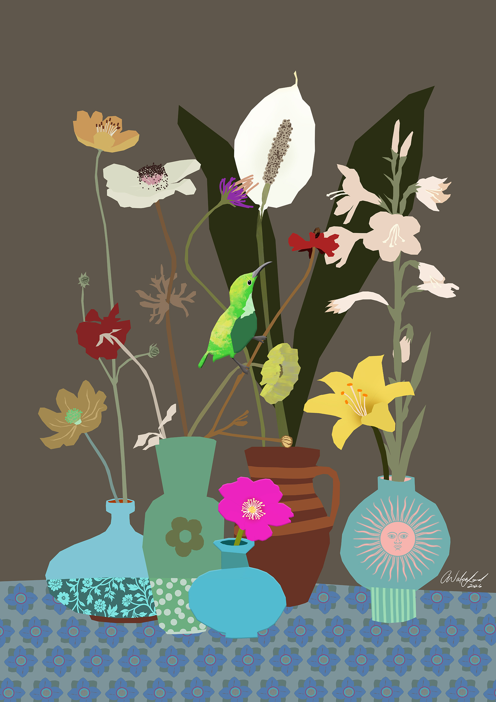 Ek Sal Jou Tussen 'n Duisend Blomme Uitken / Contemporary Still Life Art Print