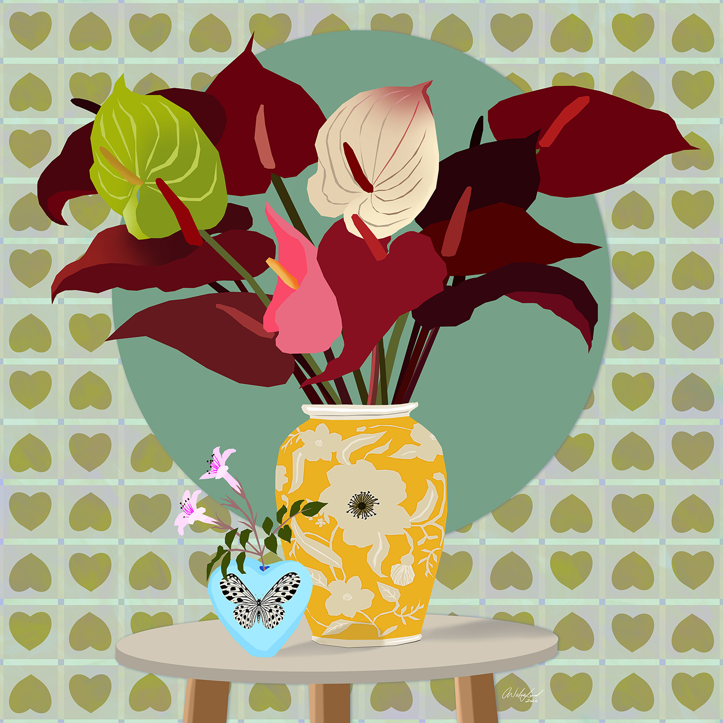 Ek Hou Van Jou Soos Blomme / Contemporary Still Life Art Print