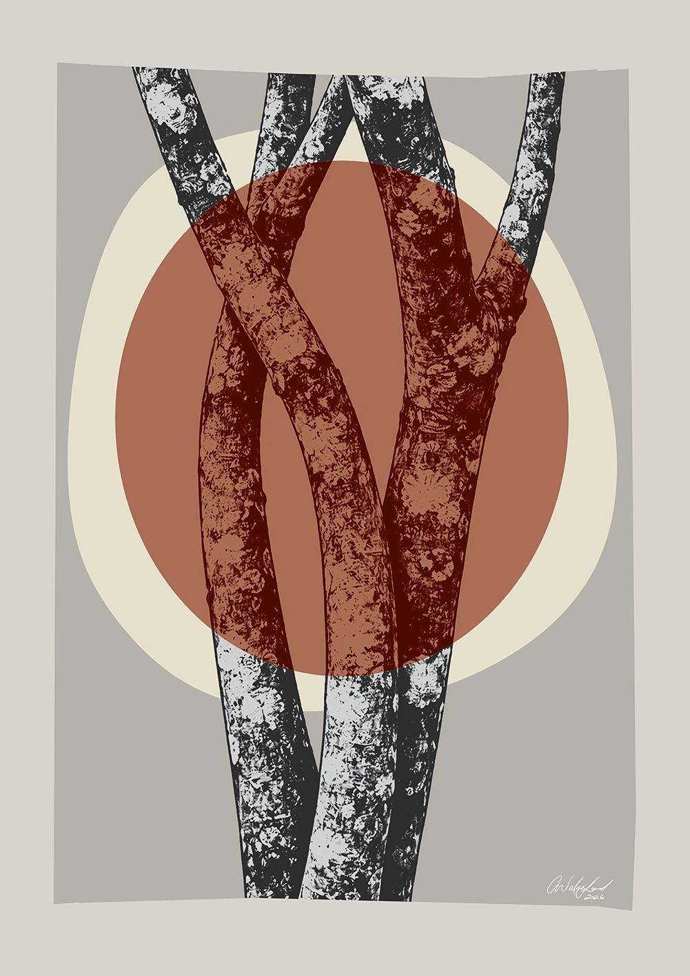 A Brief Alignment | A4 Sun and Moon Eclipse Tree Art Print