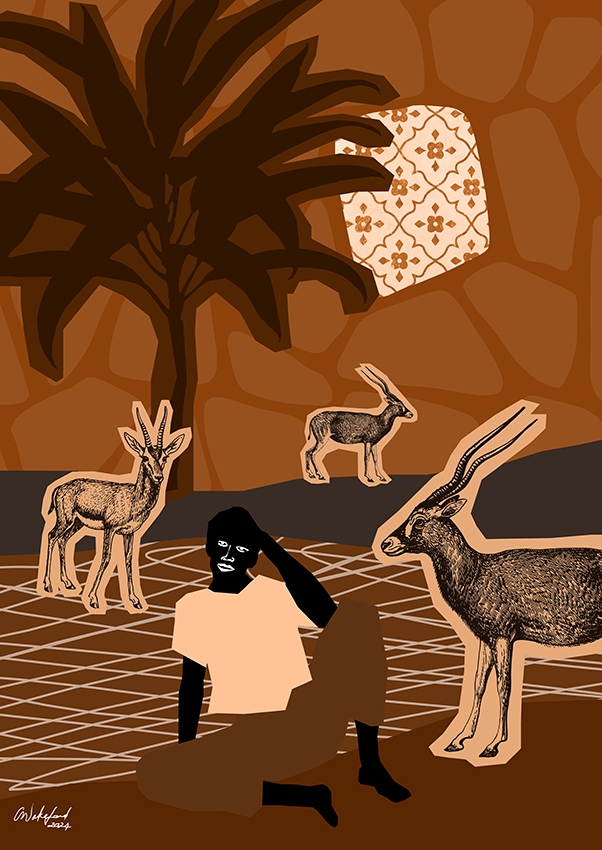 On the African Savannah II / African Contemporary Wall Art A1